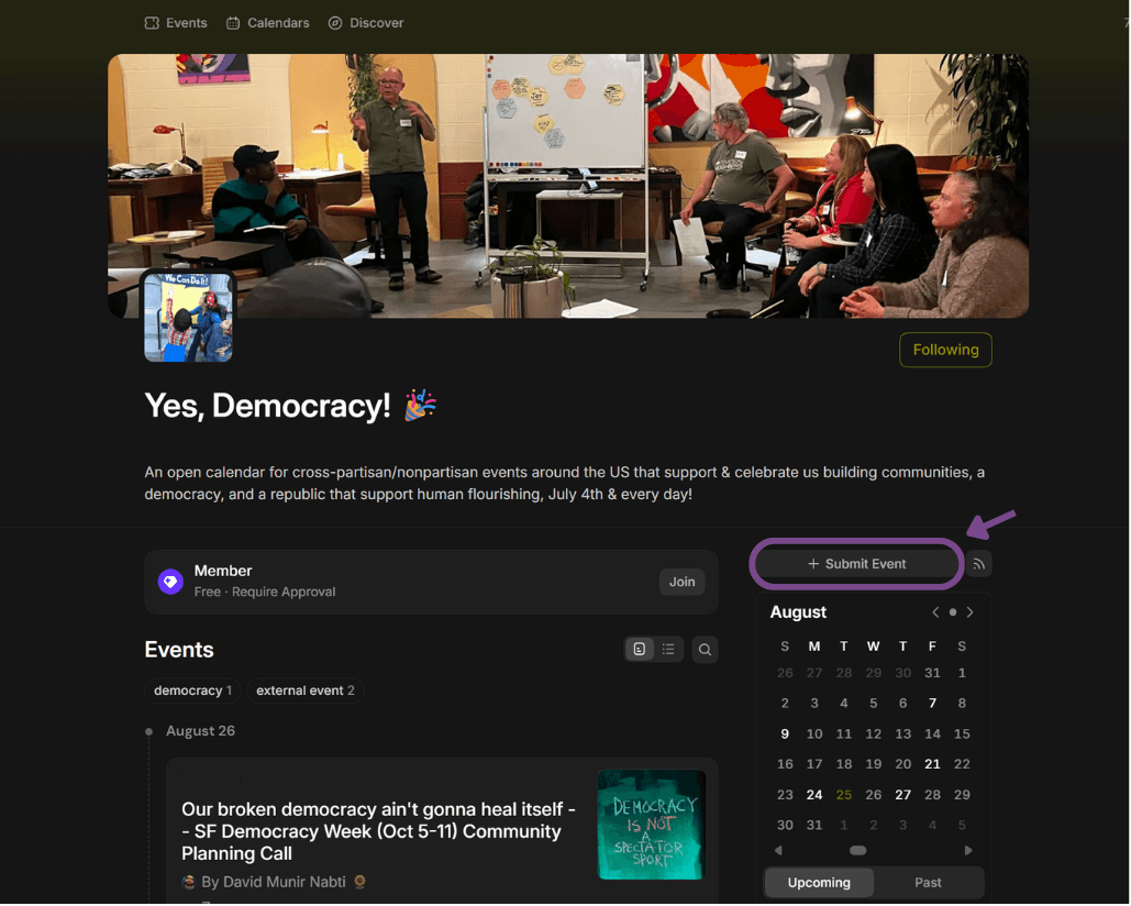Find Submit Event