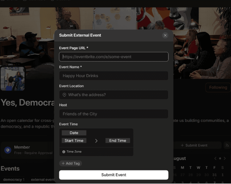 Submit external event