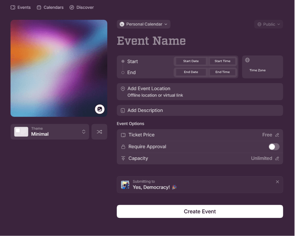 Create event